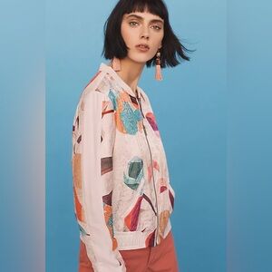 Anthropologie ⚜️ Geo Bomber By Elevenses Jacket - Lightweight